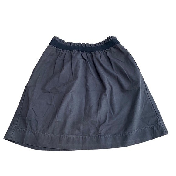 J Crew Women 00 Paperbag Waist Mini Skirt With Pockets Charcoal Gray 100% Cotton - Picture 1 of 8